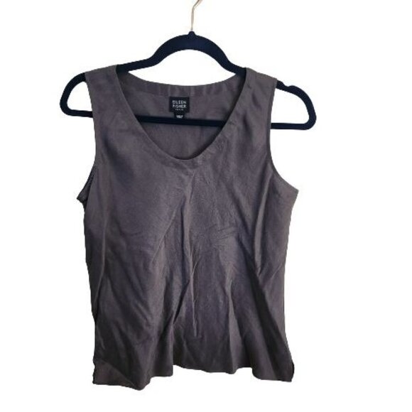 Eileen Fisher Gray Silk Tank Top Size Mp - Picture 1 of 4